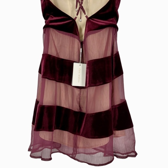 Anthropologie Foxiedox Dante Wine Lush Velvet Gauze Halter Dress Style WA560DR - Picture 10 of 13